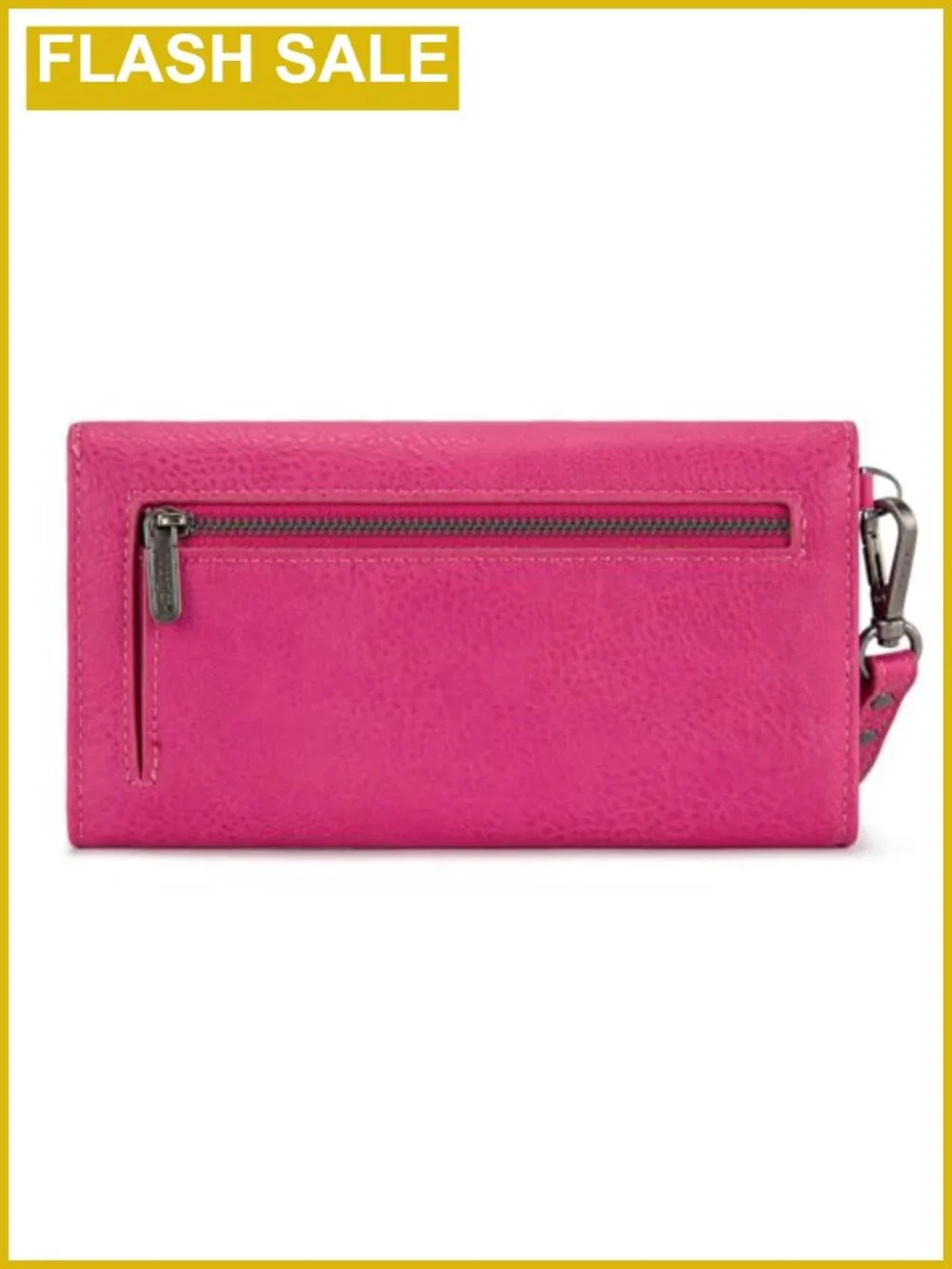 Vegan Leather RFID Tri-Fold Wallet with Wrist Strap, Large Capacity